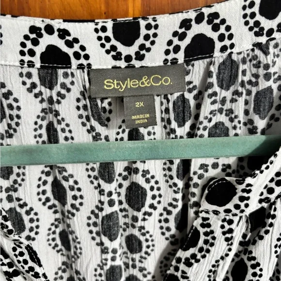 Style & Co. Monochrome Abstract Maxi Dress 2X - Picture 3 of 4